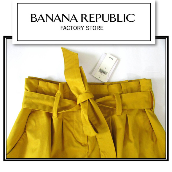 Banana Republic Factory Dresses & Skirts - Banana Republic Golden Yellow Belted Bow-Tie Skirt